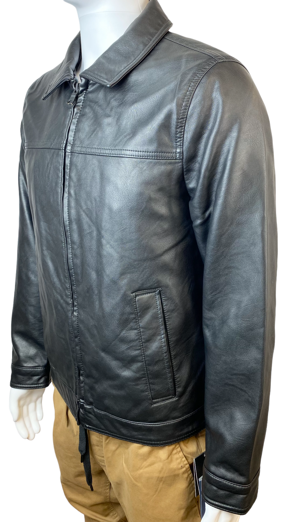 Tommy Hilfiger Mens Faux Leather Laydown Collar Jacket - 158AU855