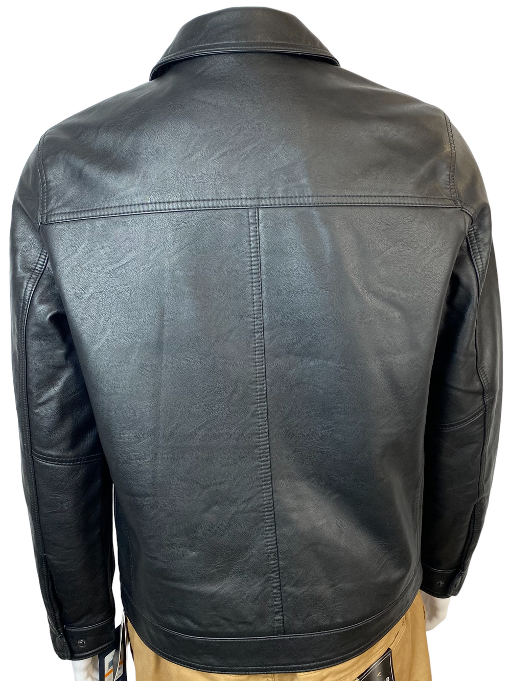 Tommy Hilfiger Mens Faux Leather Laydown Collar Jacket - 158AU855