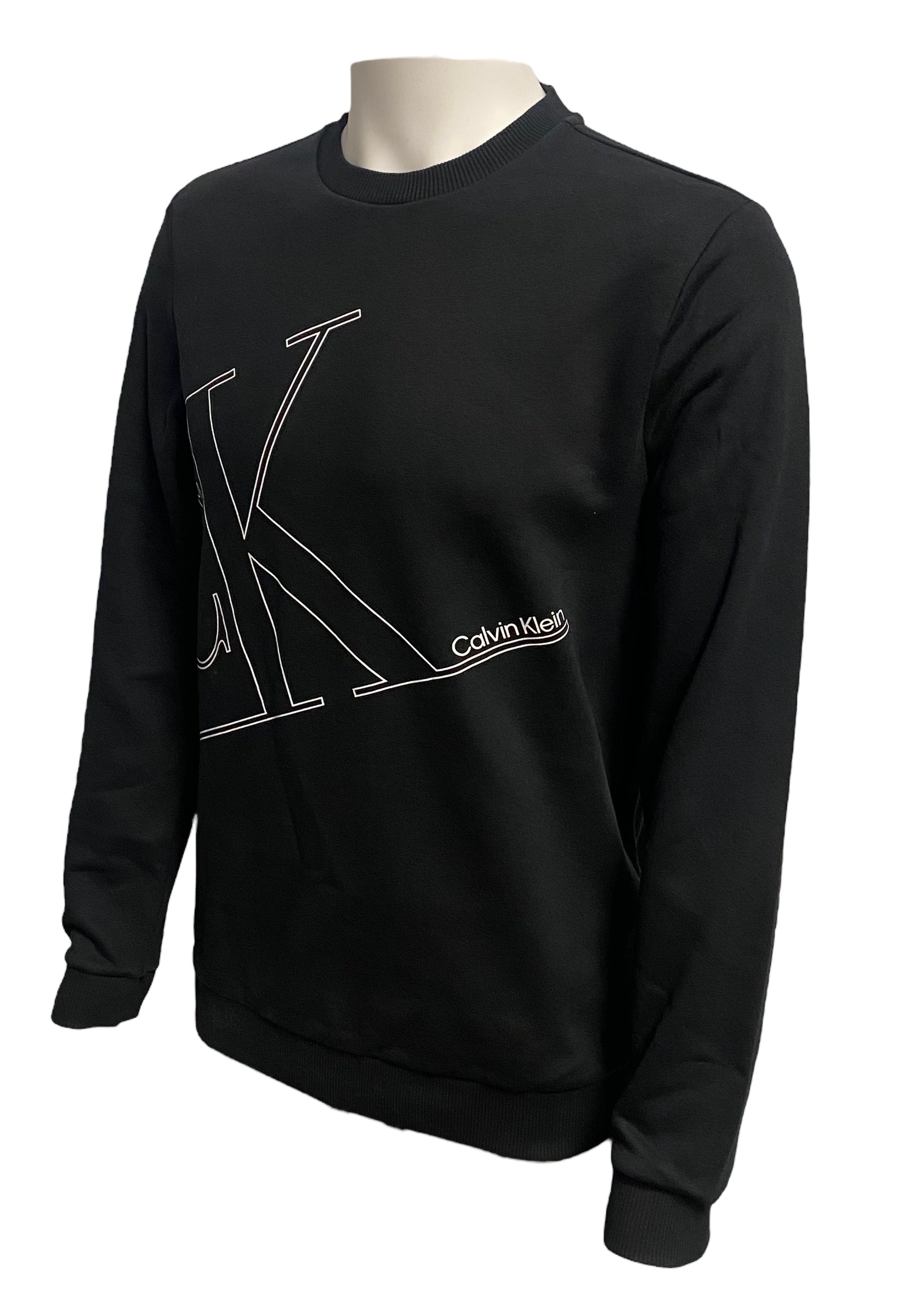 Calvin Klein Mens Graphic Monogram Crew Sweater - Black / Blue - [40KC424]  in 2023