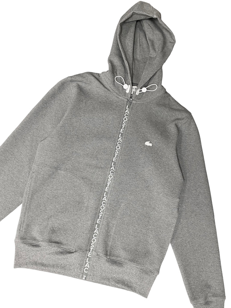 Lacoste Mens Hooded Cotton Blend Lettered Zip Sweatshirt - [SH6886-51-1VQ]