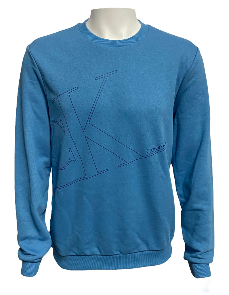 Calvin Klein Mens Graphic Monogram Crew Sweater - Black / Blue - [40KC424]