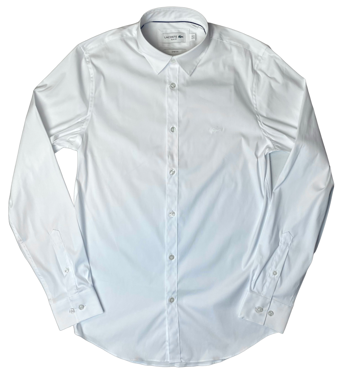 Lacoste Mens Slim Fit Stretch Poplin Long Sleeve Button Up Shirt - CH5 Parks Sports Line Lacoste Mens Slim Fit Stretch Poplin Long Sleeve Button Up Shirt - CH5 Parks Sports Line