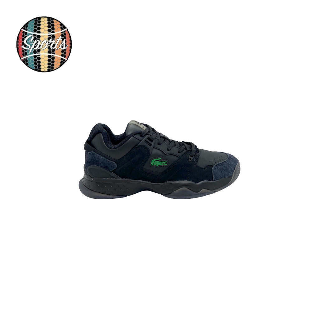 Lacoste Mens T-Point Leather Suede Shoes - Black - 7-41SMA010102H