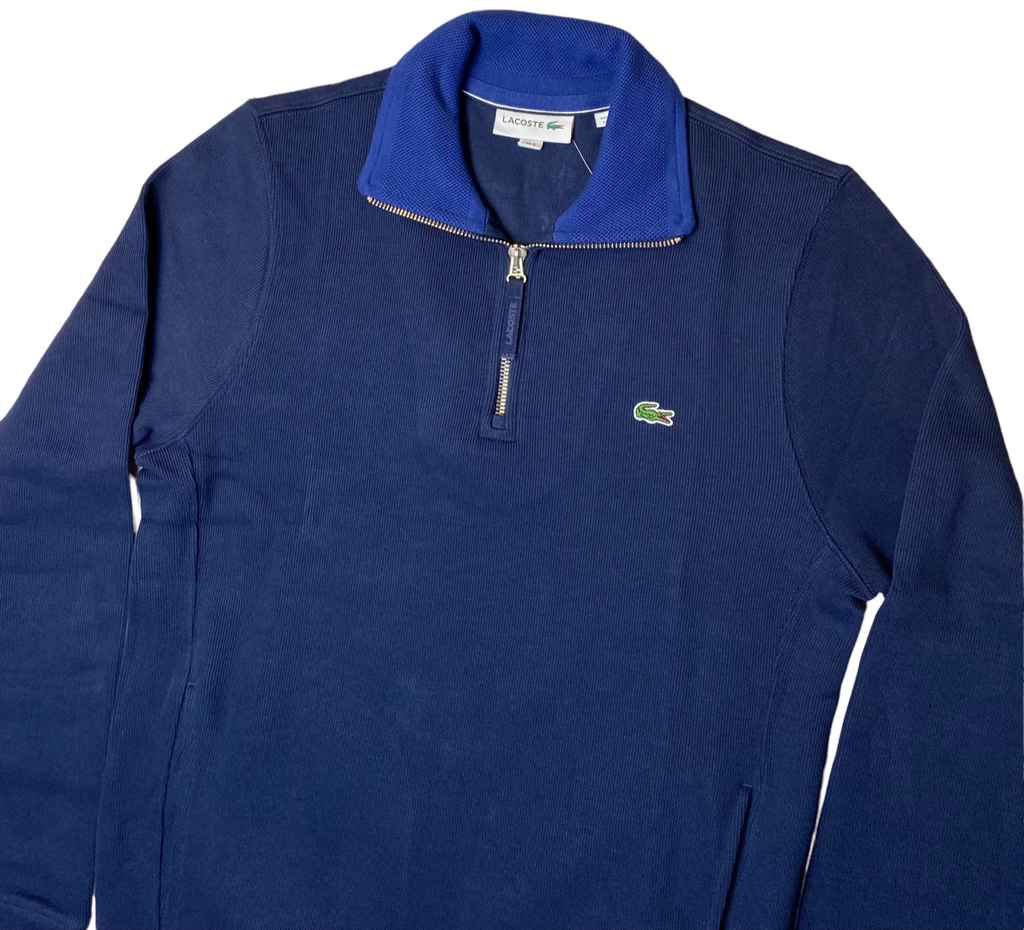 Lacoste Mens Long Sleeve 1/4 Zip Interlock Cotele Sweatshirt - [SH3293-51]