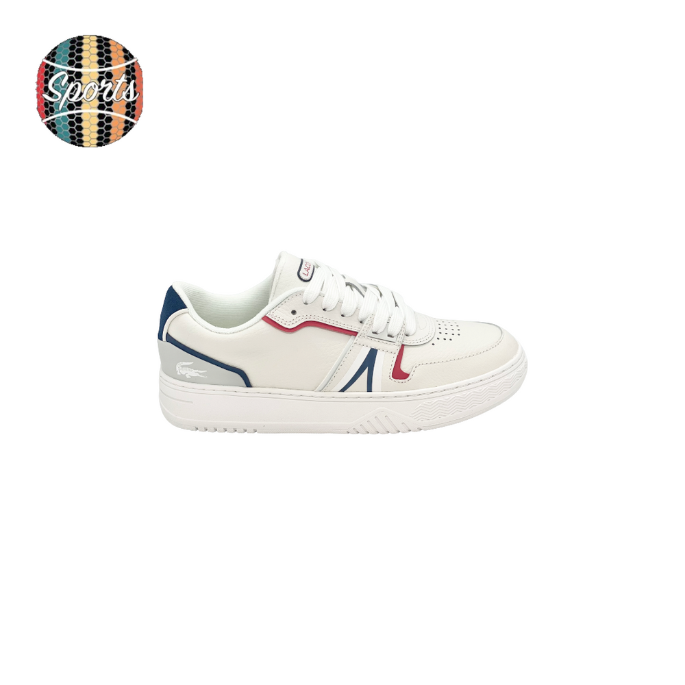 Lacoste Mens L001 Leather Shoes - White / Navy / Red - [7-42SMA0092407]