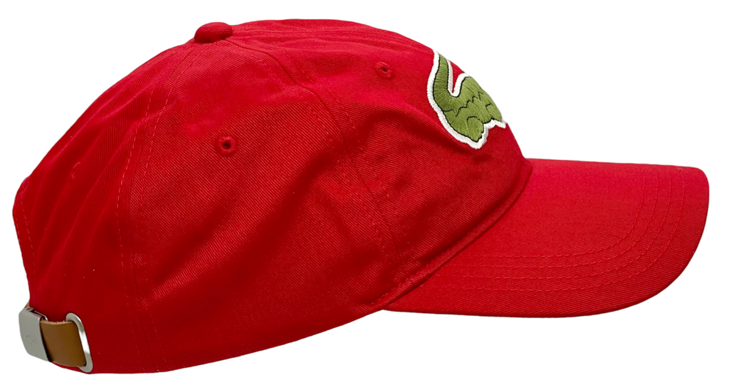 Lacoste Mens Contrast Cap and Oversized Crocodile Cotton Cap - Red - RK4711-51-240