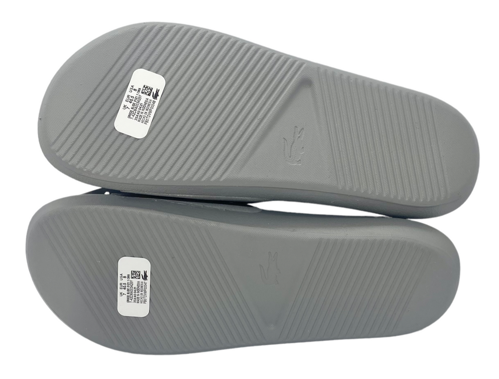 Lacoste Mens Croco Rubber Slides - Grey / White - 7-42CMA003425Y