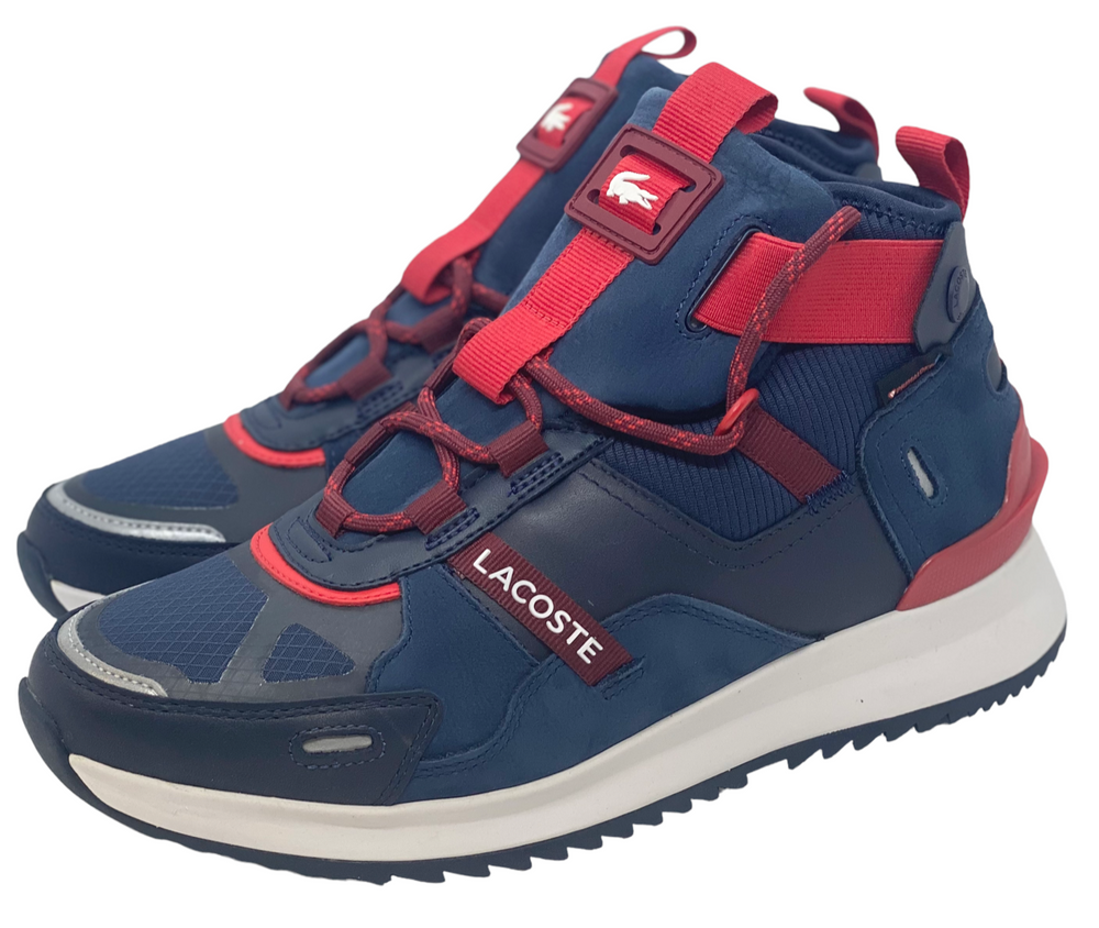 Lacoste Mens Run Breaker Textile and Leather Shoes - Navy / Red - 7-42SMA0090144