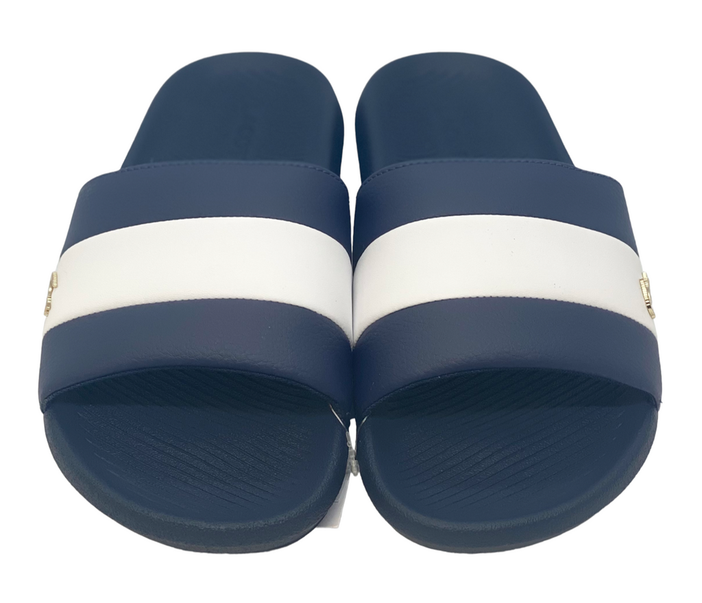Lacoste Mens Croco Metallic Slides - Navy/White - 7-39CMA0061092